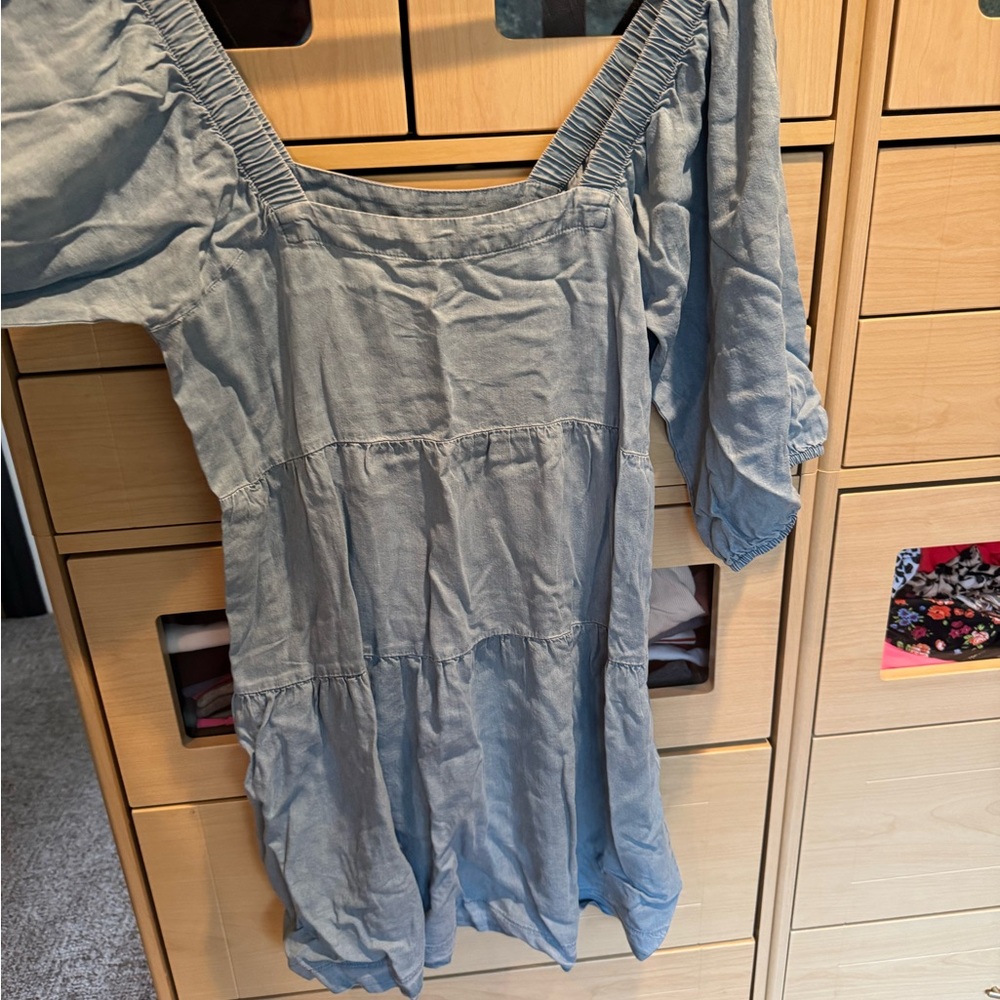 Blue Off-Shoulder Dress - Picture 3 of 4
